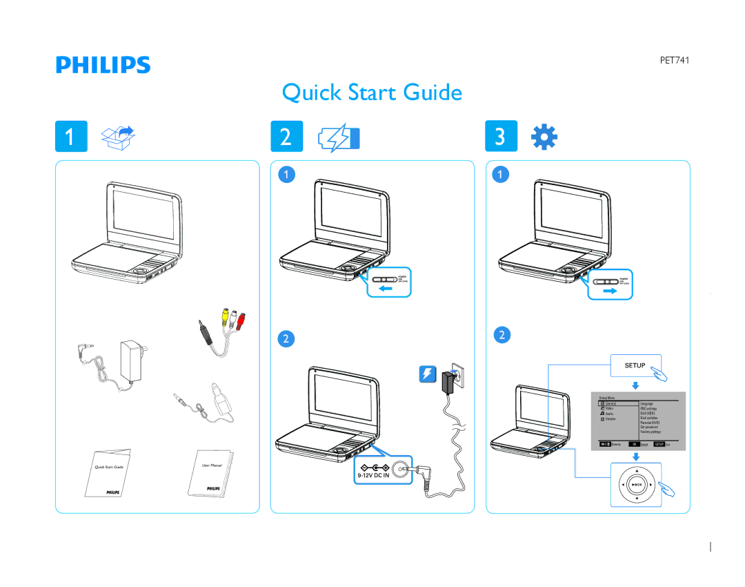 Philips PET741/37 quick start Quick Start Guide 