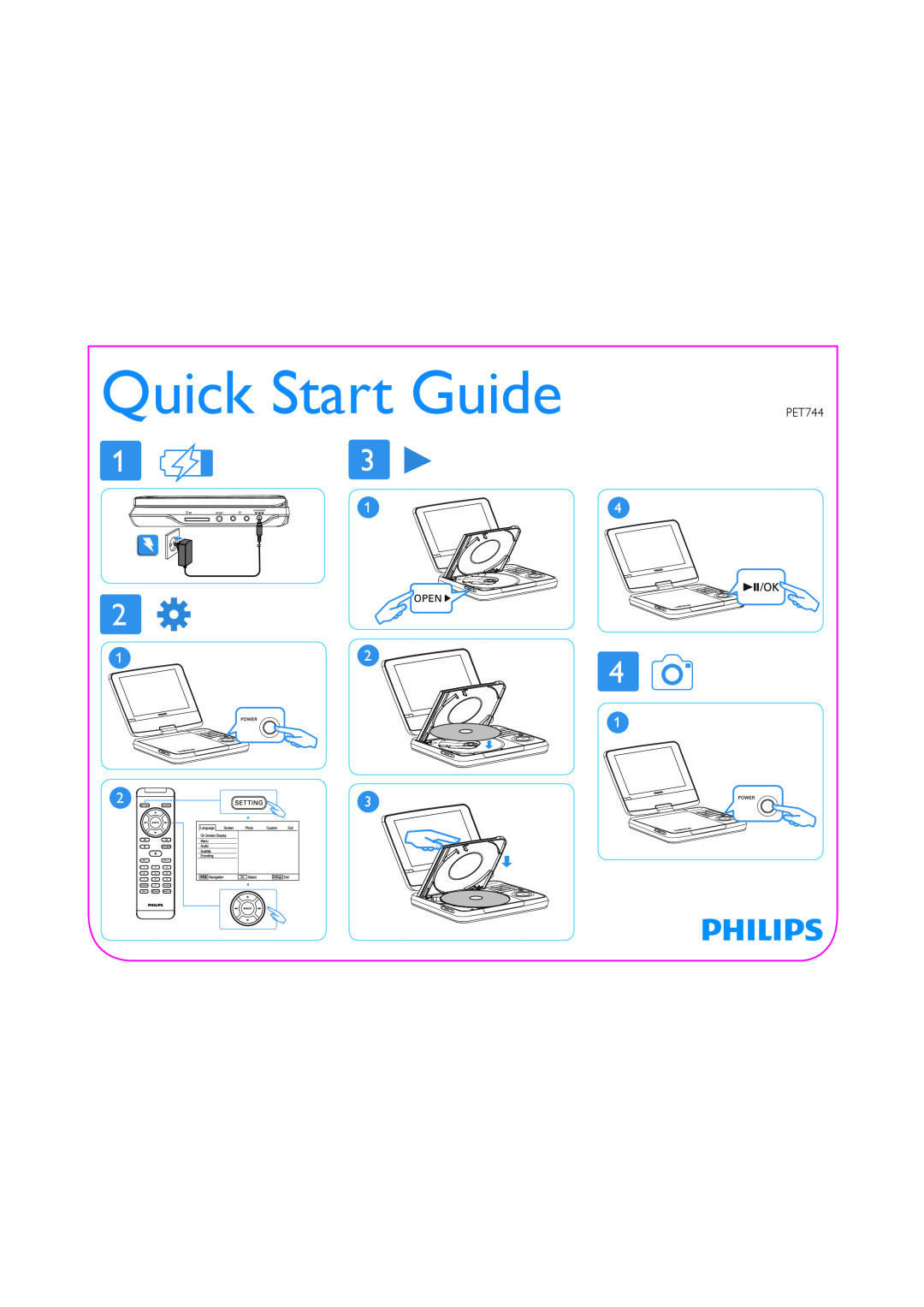 Philips PET744 quick start Quick Start Guide 
