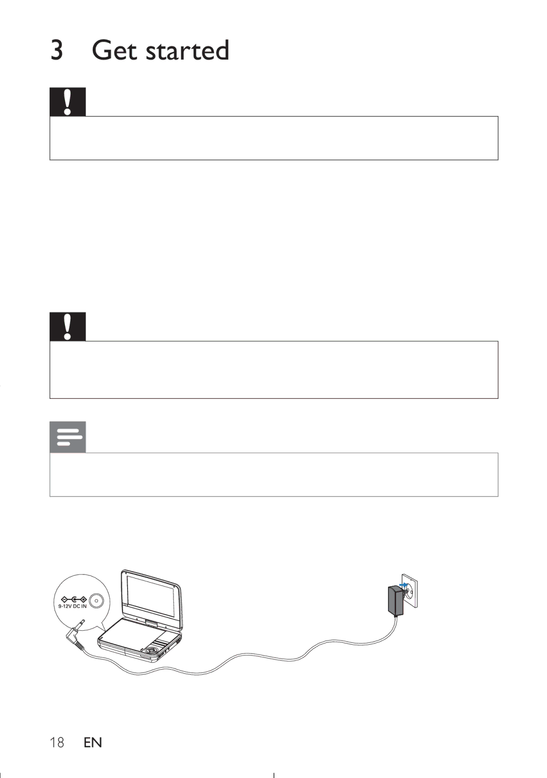 Philips PET749/37 user manual Get started, Charge the battery 