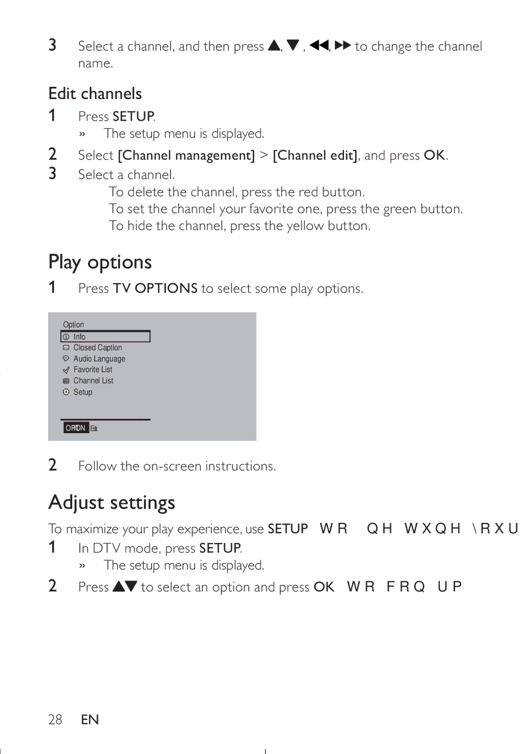 Philips PET749/37 user manual Edit channels 