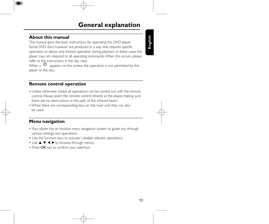 Philips PET810/37B user manual General explanation, About this manual, Remote control operation, Menu navigation 