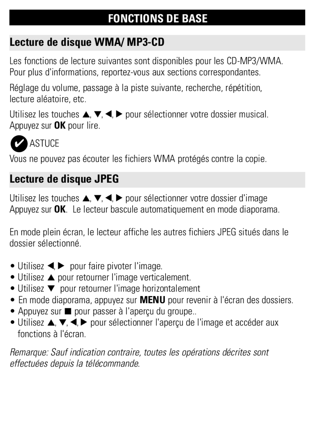 Philips PET821 PET825 user manual Lecture de disque WMA/ MP3-CD, Lecture de disque Jpeg 