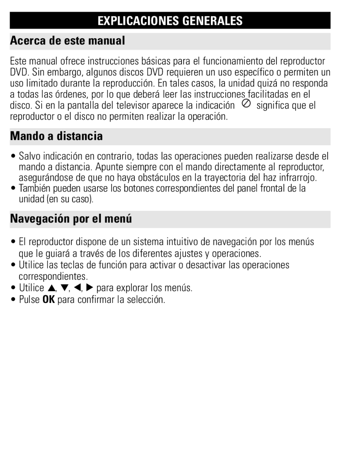 Philips PET821 PET825 user manual Explicaciones Generales, Acerca de este manual, Navegación por el menú 