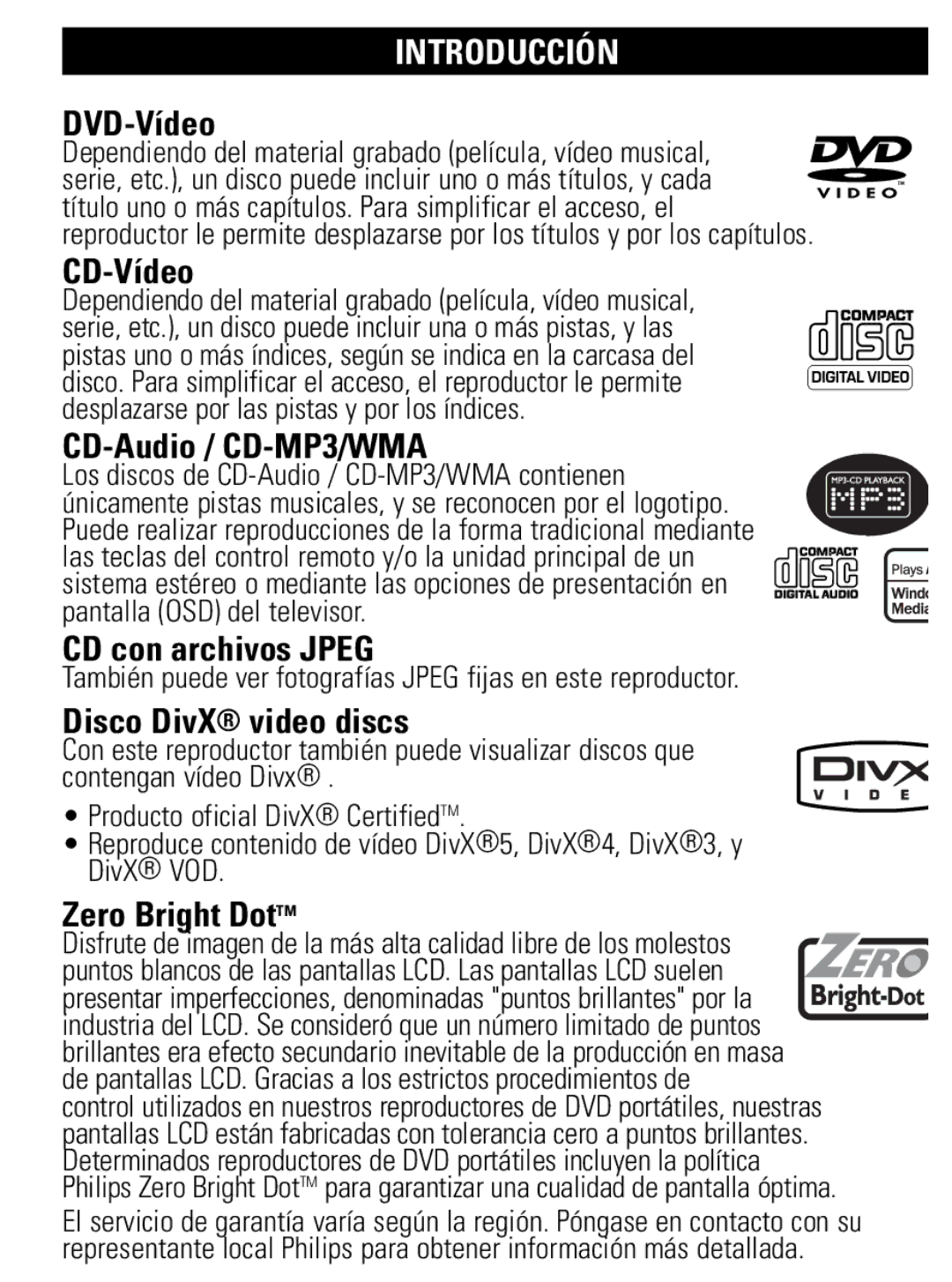 Philips PET821 PET825 user manual Introducción 