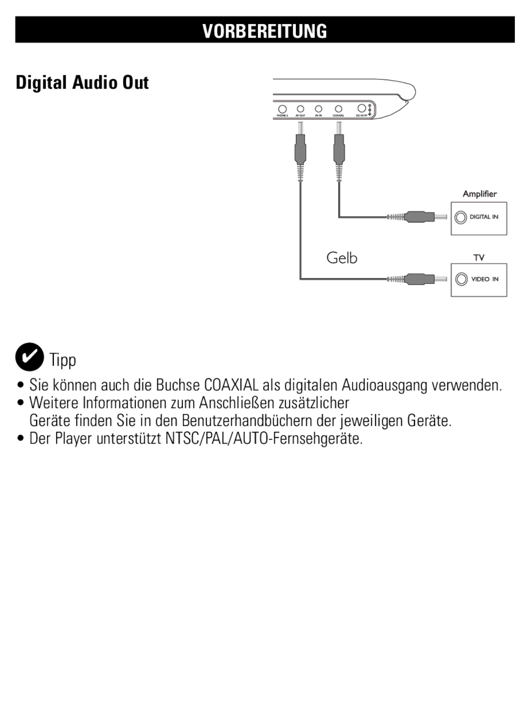 Philips PET821 PET825 user manual Weitere Informationen zum Anschließen zusätzlicher 