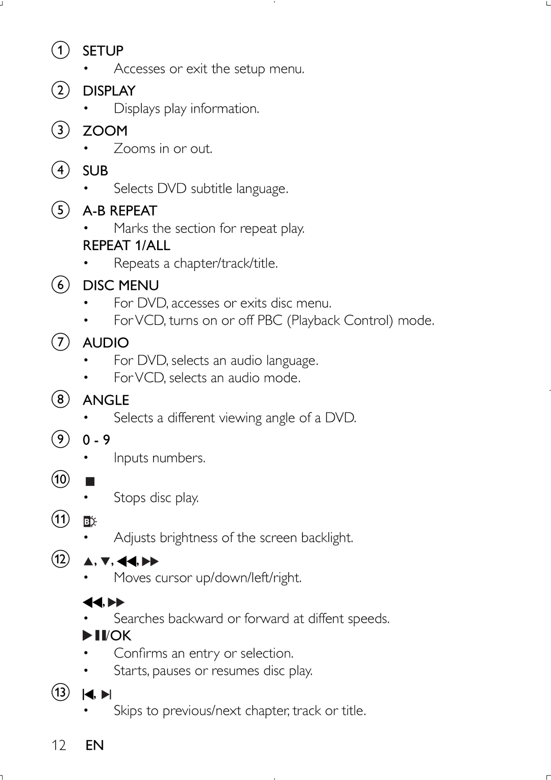 Philips PET941D user manual Repeat 1/ALL 