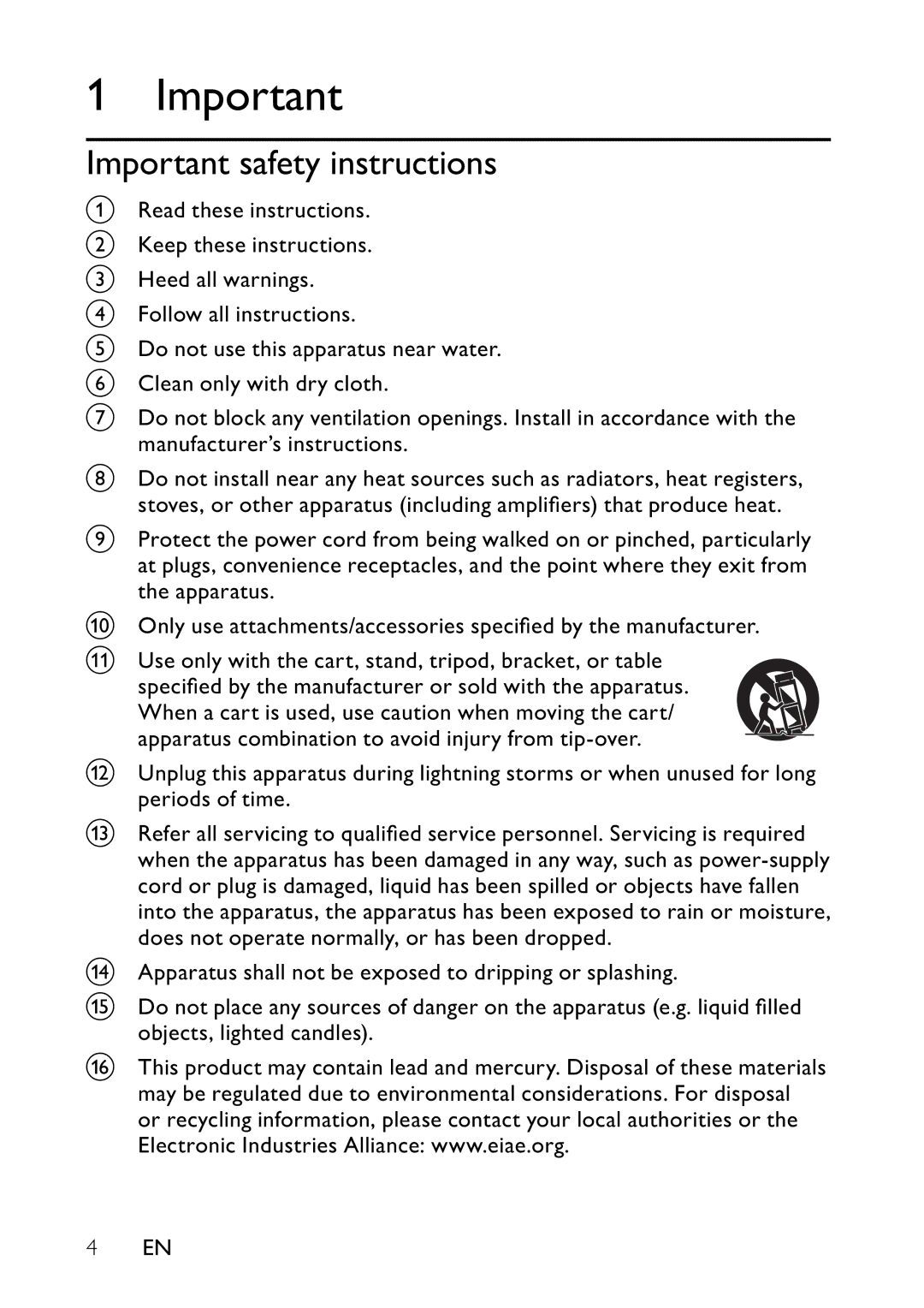 Philips PET944/12 user manual Important safety instructions 