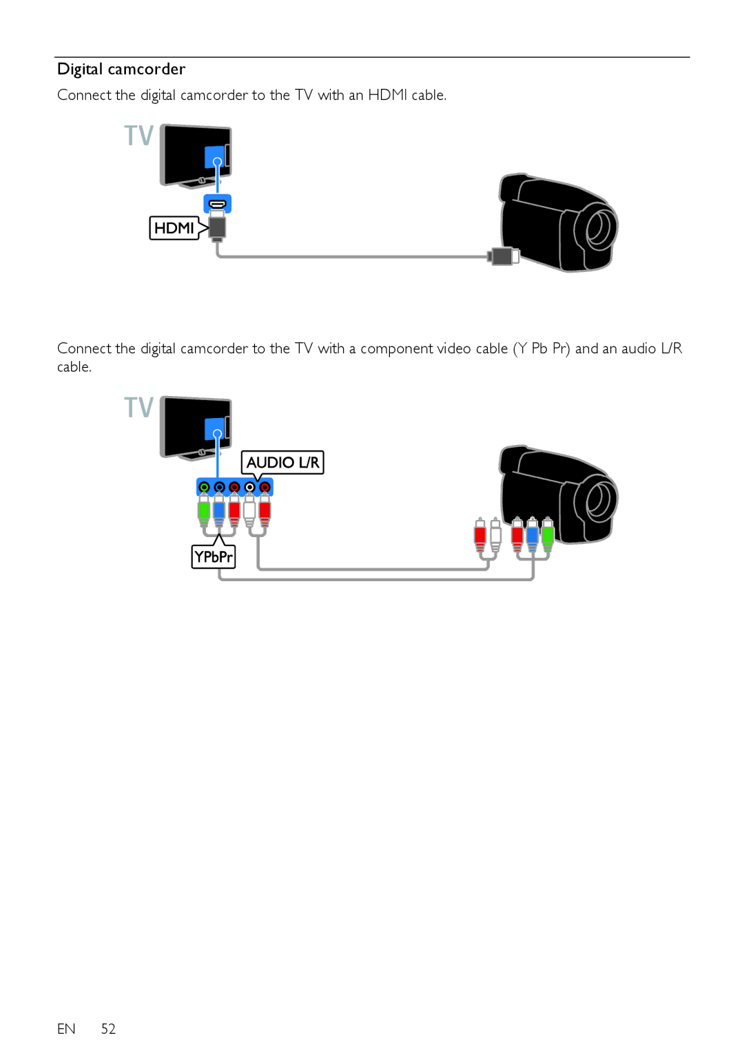 Philips PFL50X8K/12, PFL50X8T/12, PFL50X8T/60, PFL50X8H/12, PFL50X8M/08 user manual Digital camcorder 