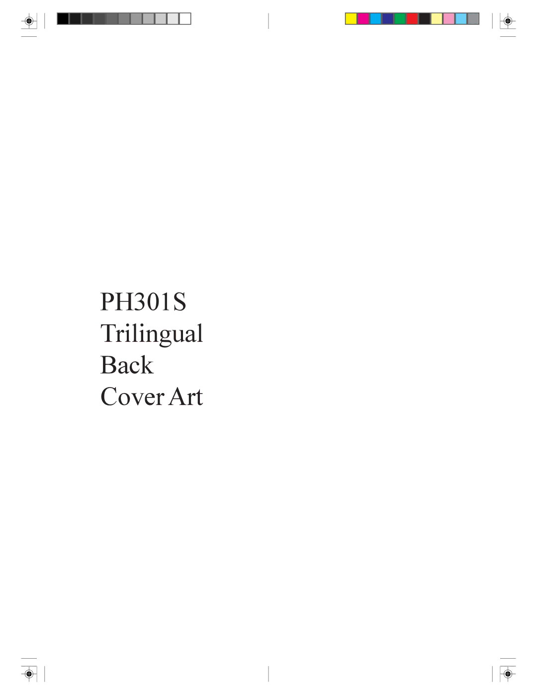 Philips manual PH301S Trilingual Back Cover Art 