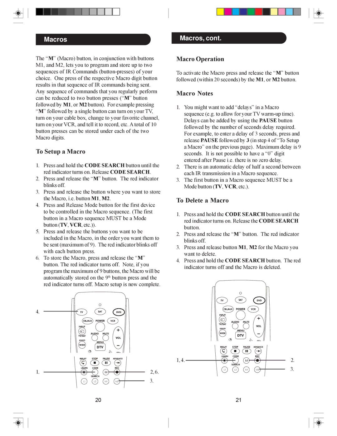 Philips PH5DSS manual Macros 