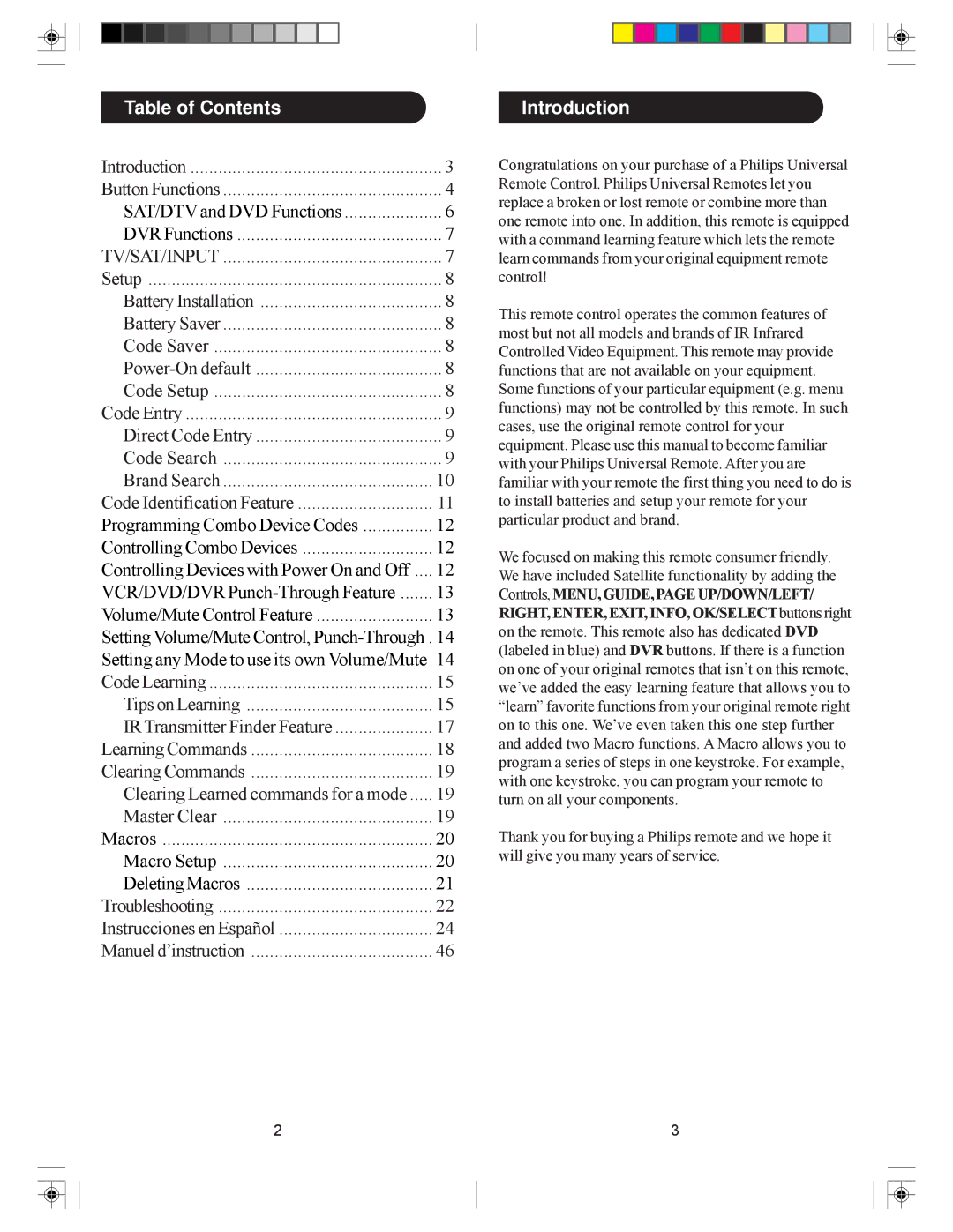 Philips PH5DSS manual Table of Contents, Introduction 