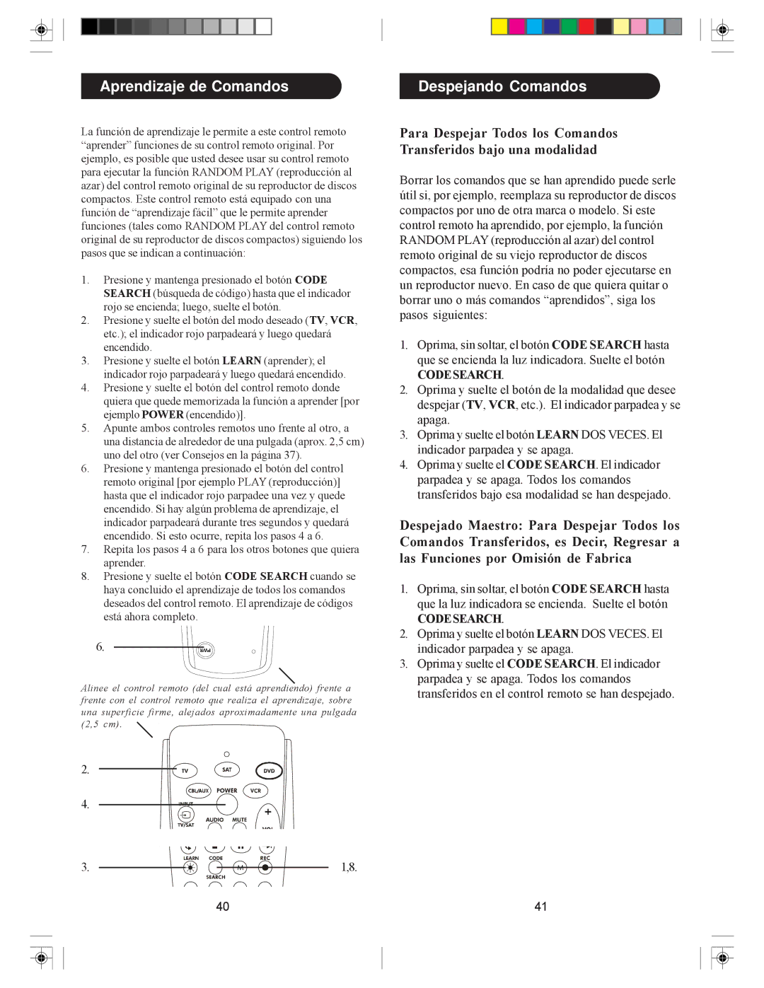 Philips PH5DSS manual Aprendizaje de Comandos Despejando Comandos 