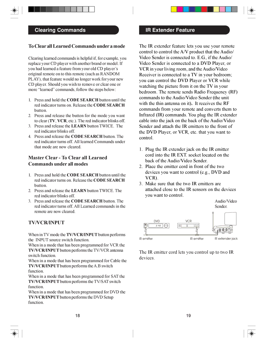 Philips ph750T owner manual Clearing Commands, IR Extender Feature 