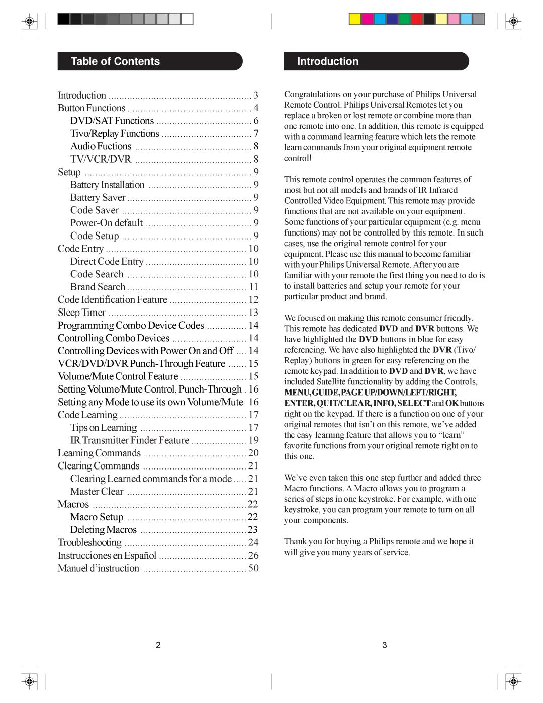 Philips PHDVR8L owner manual Table of Contents, Introduction 