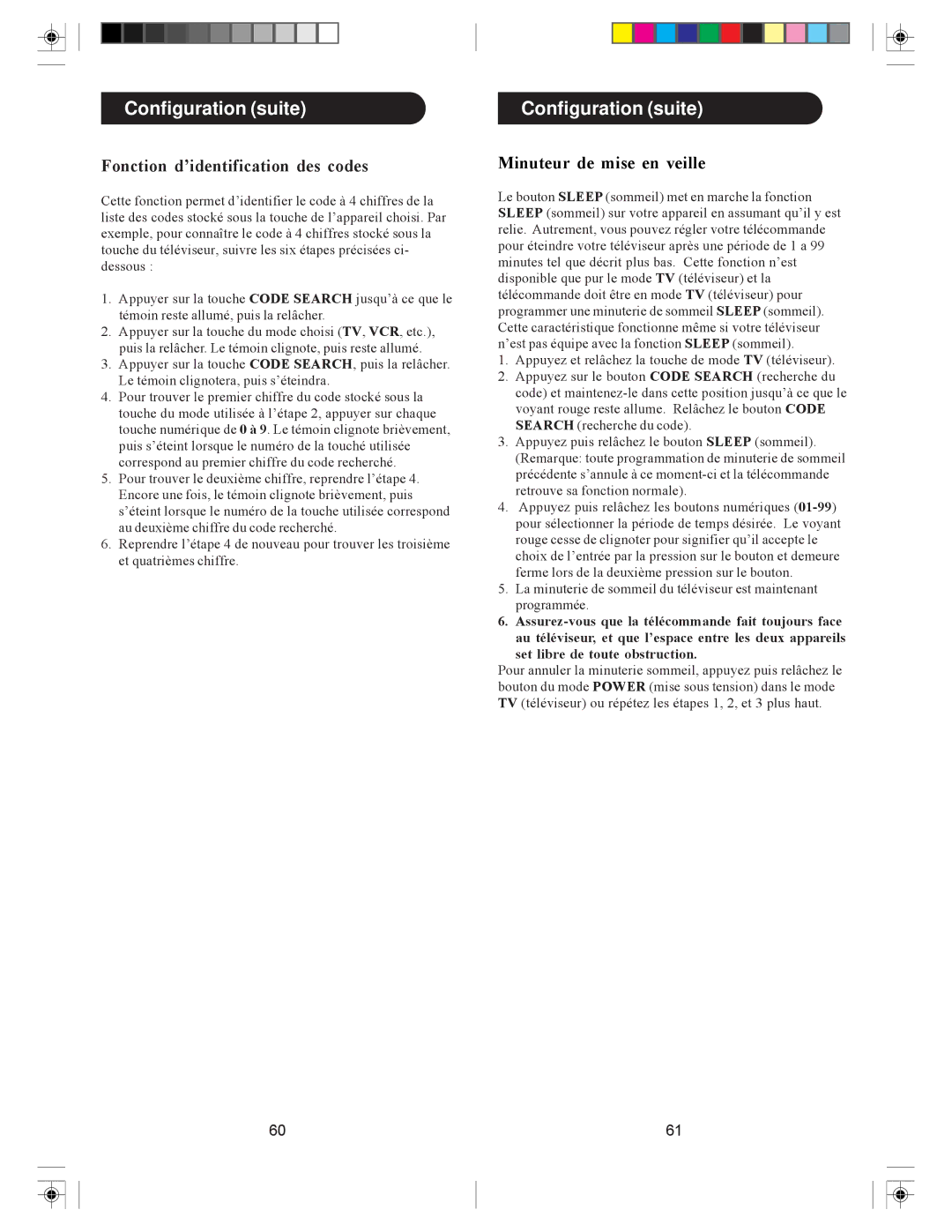 Philips PHDVR8L owner manual Fonction d’identification des codes, Minuteur de mise en veille 