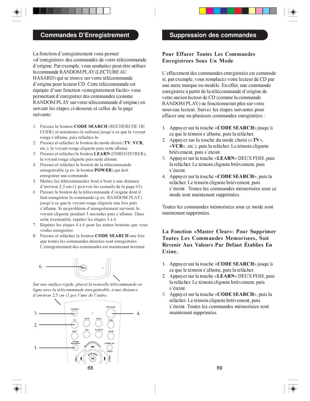 Philips PHDVR8L owner manual Commandes D’Enregistrement, Suppression des commandes 