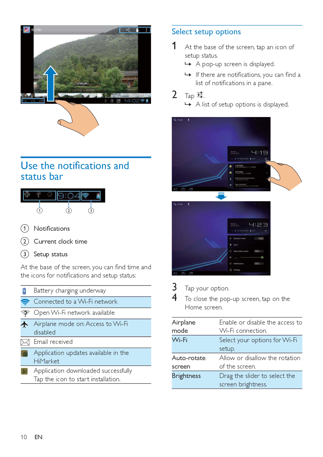 Philips PI3000/93 user manual Select setup options 