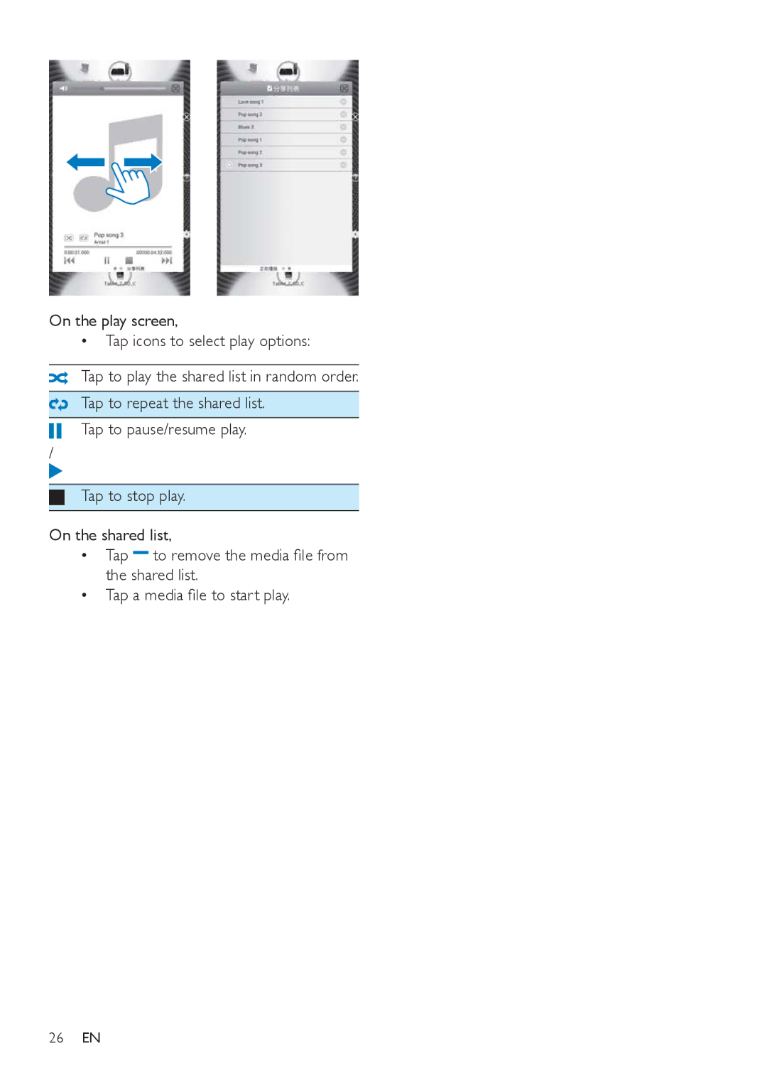 Philips PI3000/93 user manual ‡ 7DSDPHGLDÀOHWRVWDUWSOD\ 