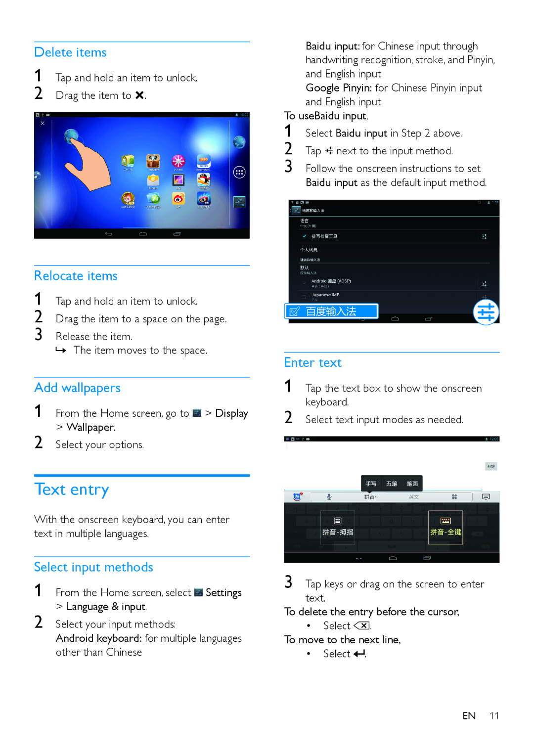 Philips PI3900 manual Text entry 