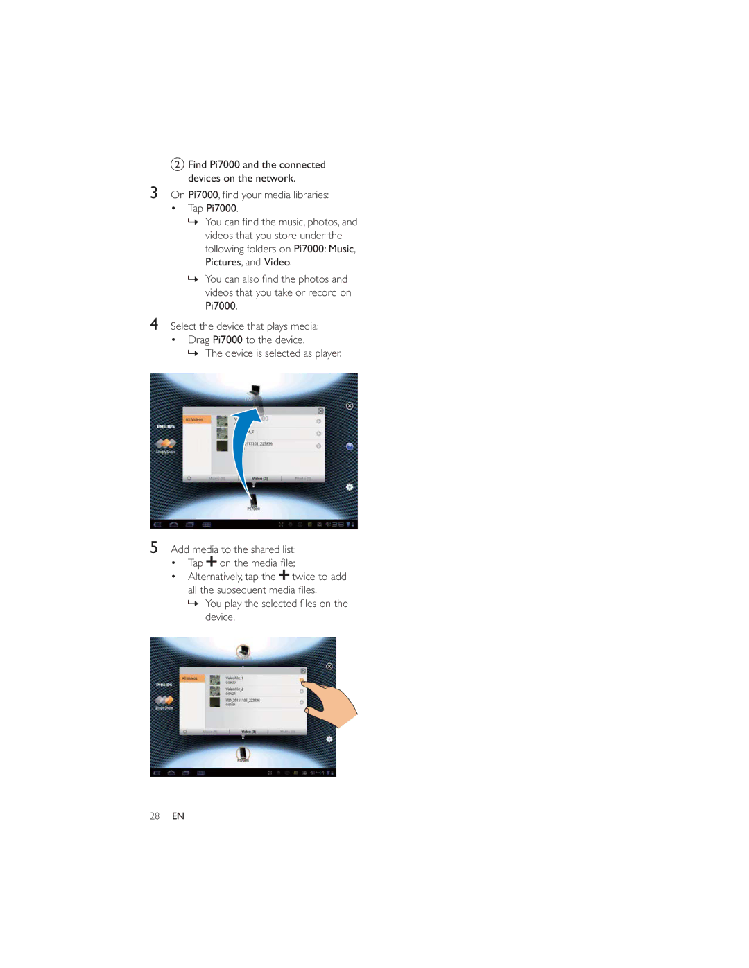 Philips PI7000/93 user manual Find Pi7000 and the connected devices on the network 