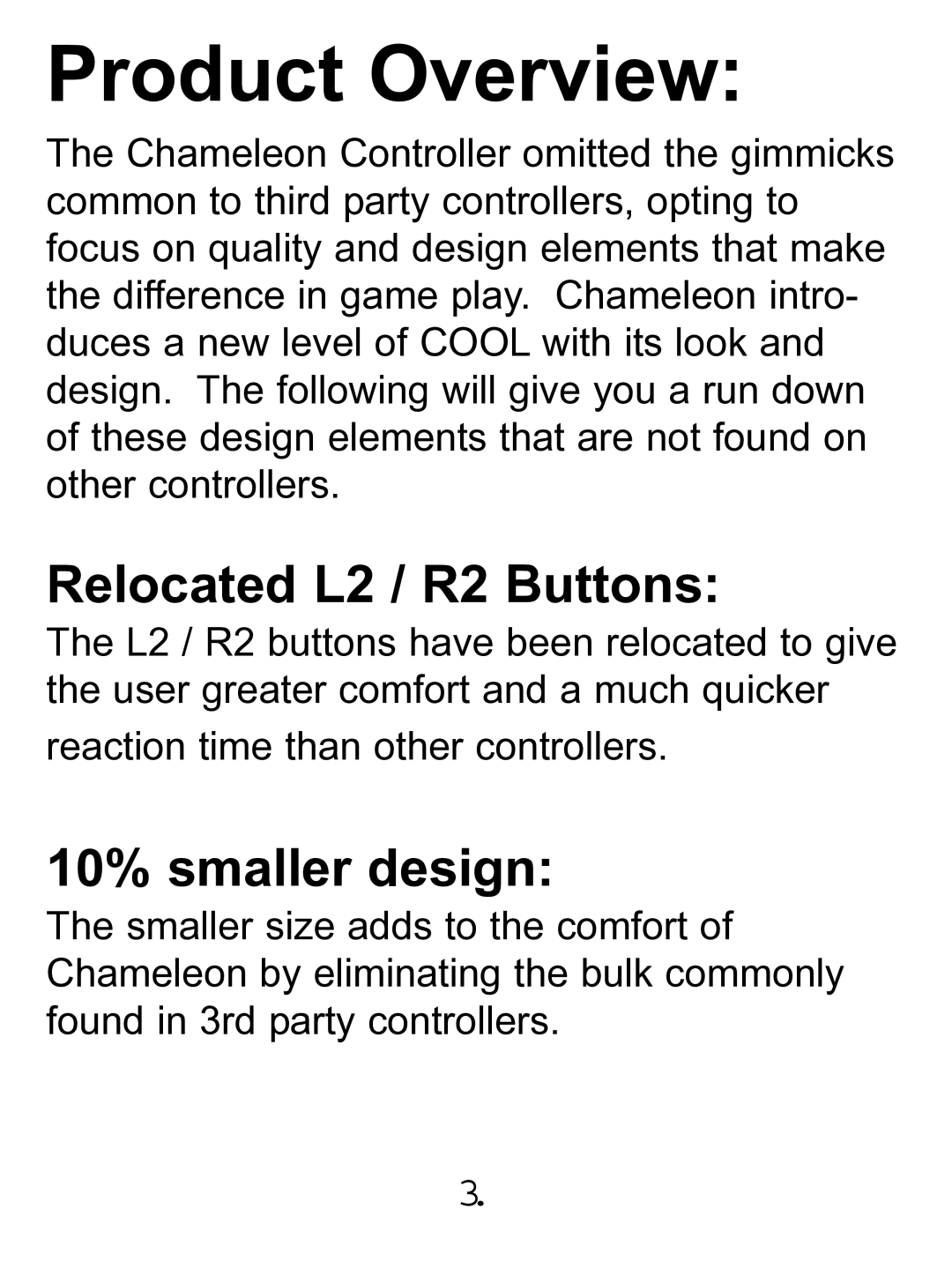 Philips PL-659 manual Product Overview, Relocated L2 / R2 Buttons 