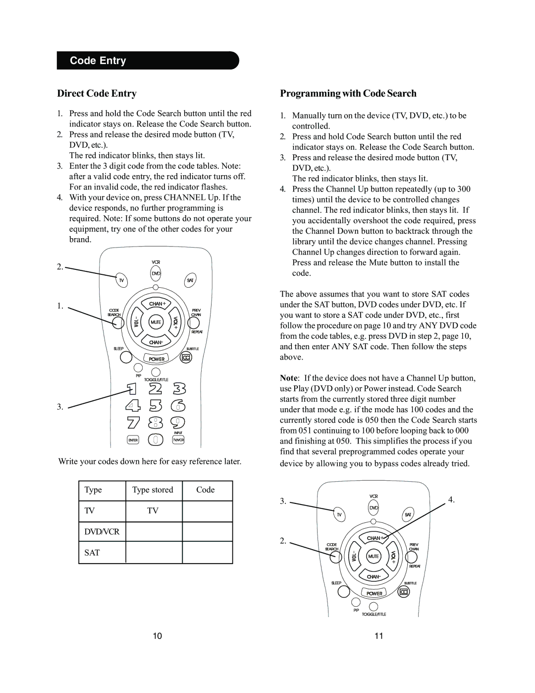 Philips PM335 manual Direct Code Entry, Programming with Code Search 