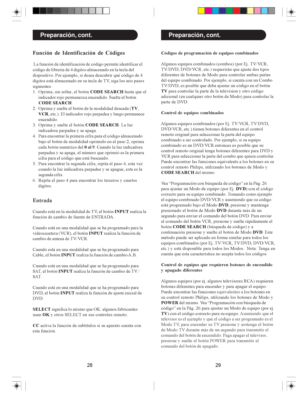 Philips pmdvd6 manual Función de Identificación de Códigos, Códigos de programación de equipos combinados 