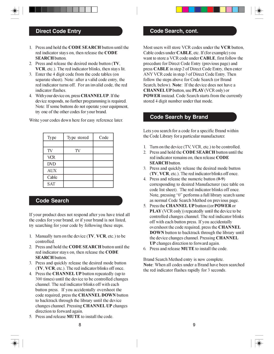 Philips pmdvd6 manual Direct Code Entry Code Search, Code Search by Brand 