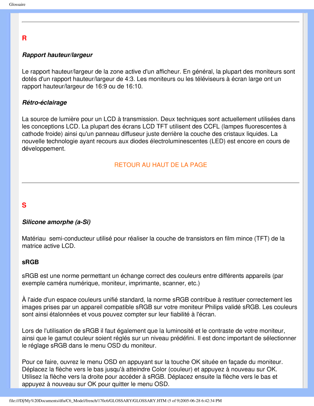 Philips PN-89, PN-93, T-42107, E-06251 user manual Rapport hauteur/largeur 