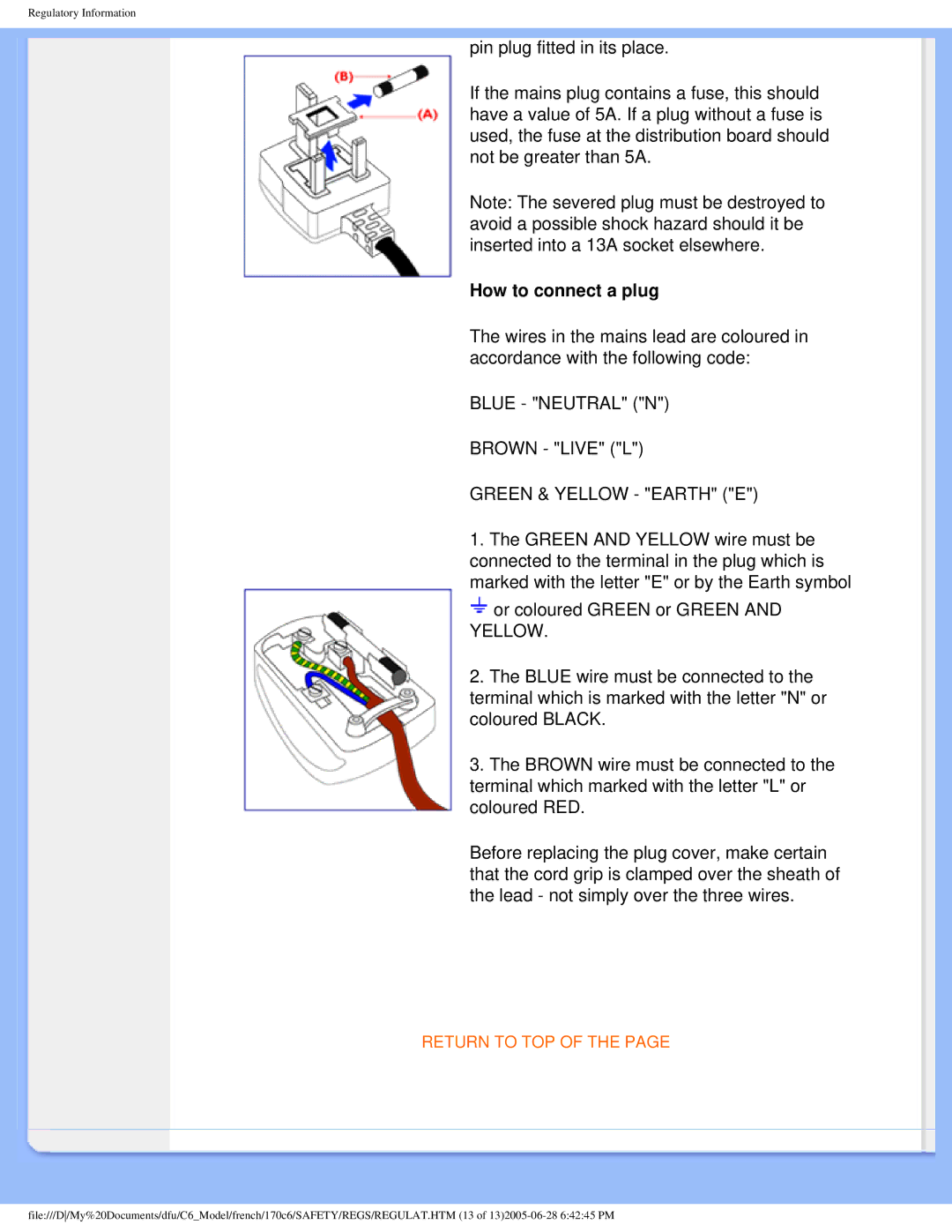 Philips E-06251, PN-89, PN-93, T-42107 user manual How to connect a plug 