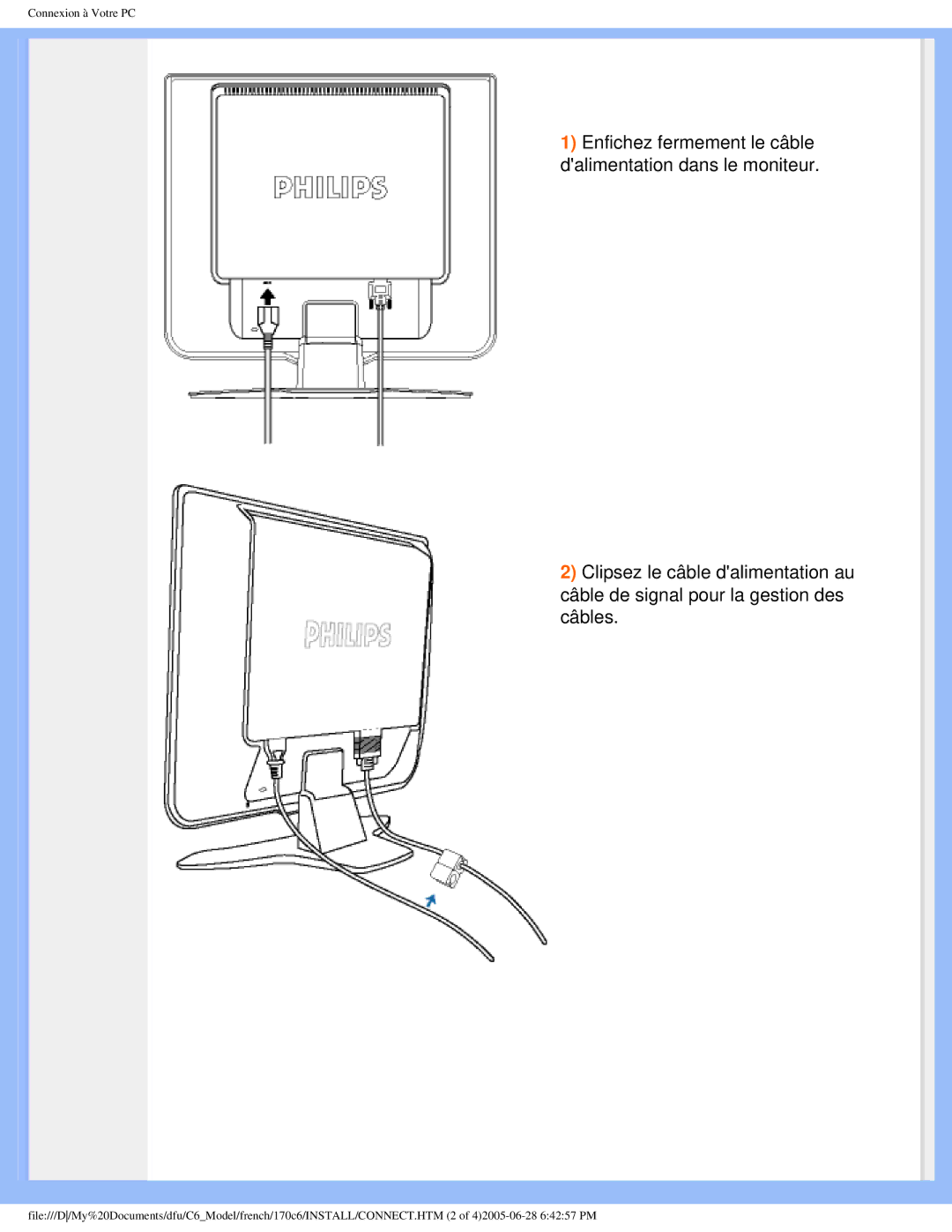 Philips T-42107, PN-89, PN-93, E-06251 user manual Connexion à Votre PC 