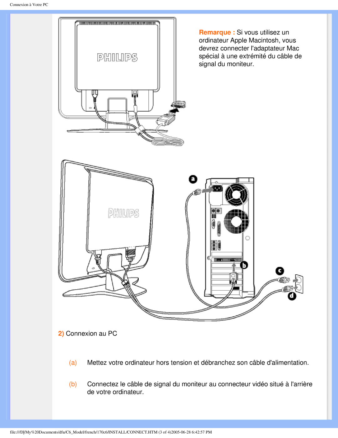 Philips E-06251, PN-89, PN-93, T-42107 user manual Connexion à Votre PC 