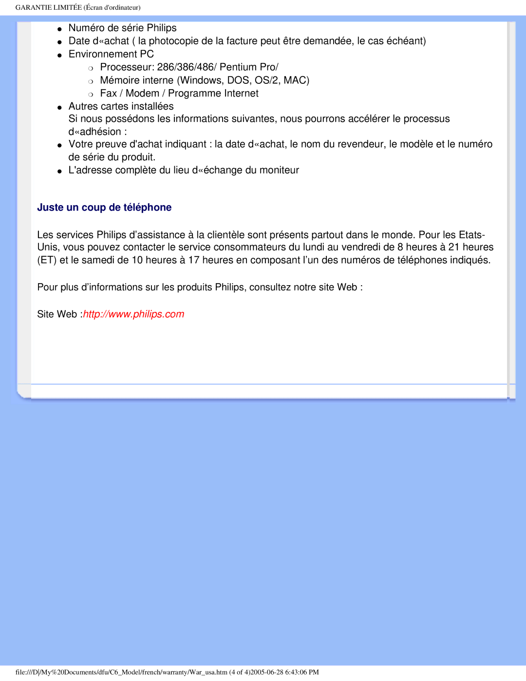 Philips PN-89, PN-93, T-42107, E-06251 user manual Juste un coup de téléphone 