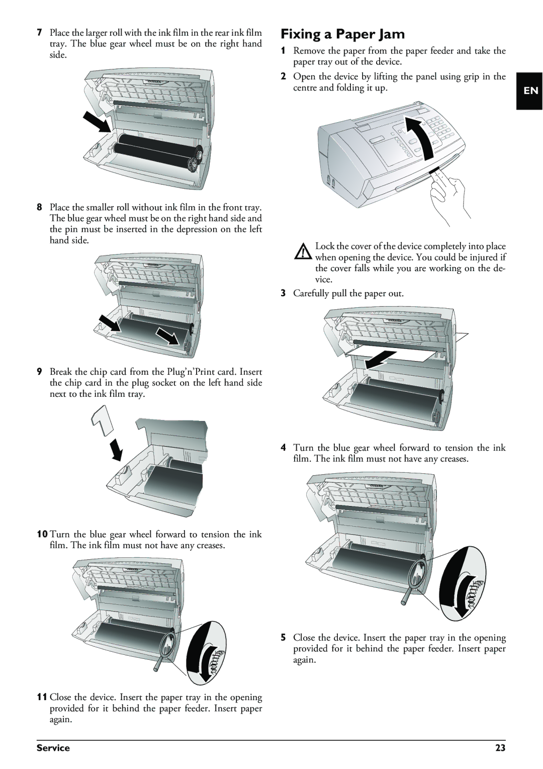 Philips PPF 620 user manual Fixing a Paper Jam 