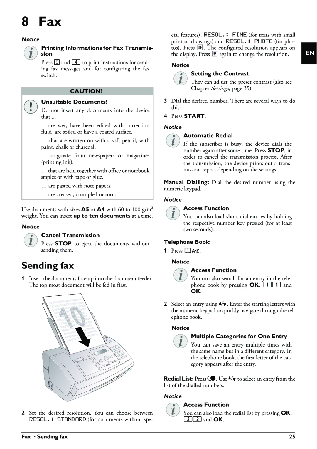 Philips PPF 650 user manual Fax, Sending fax 