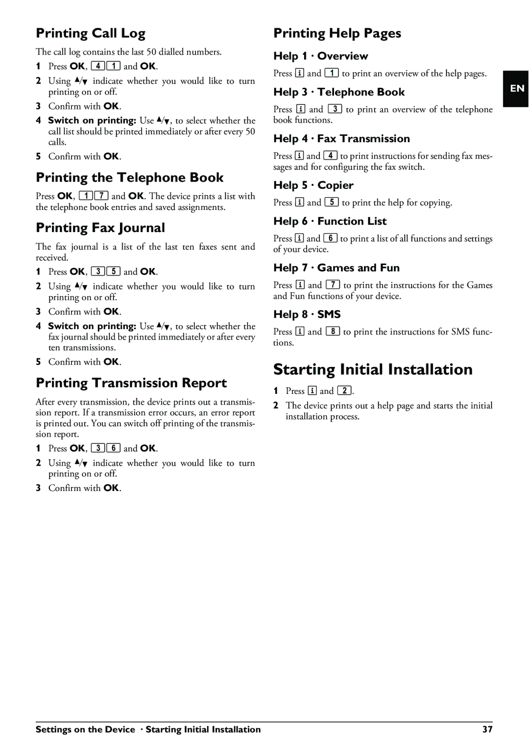 Philips PPF 650 user manual Starting Initial Installation 