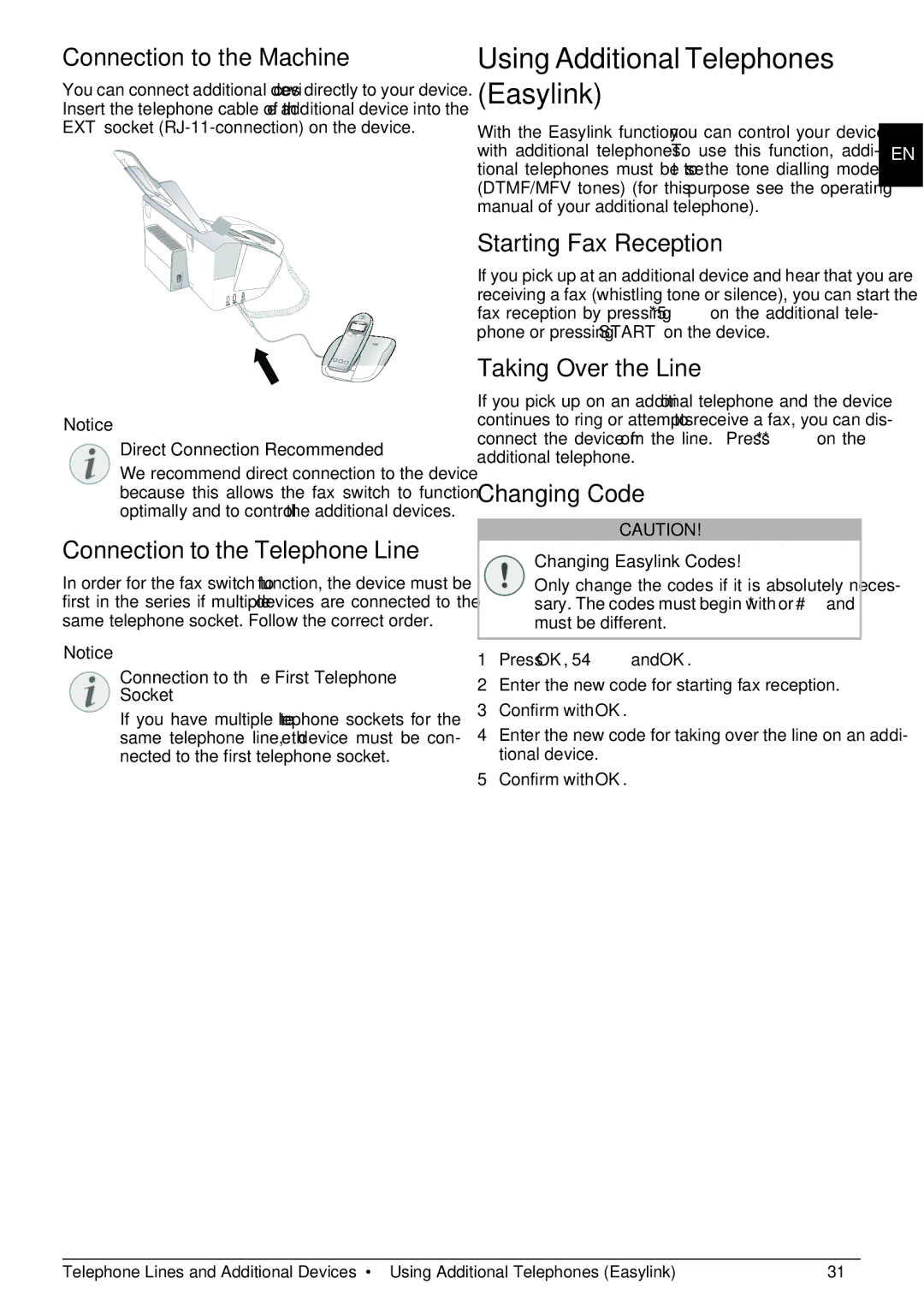 Philips PPF 675 user manual Using Additional Telephones Easylink 