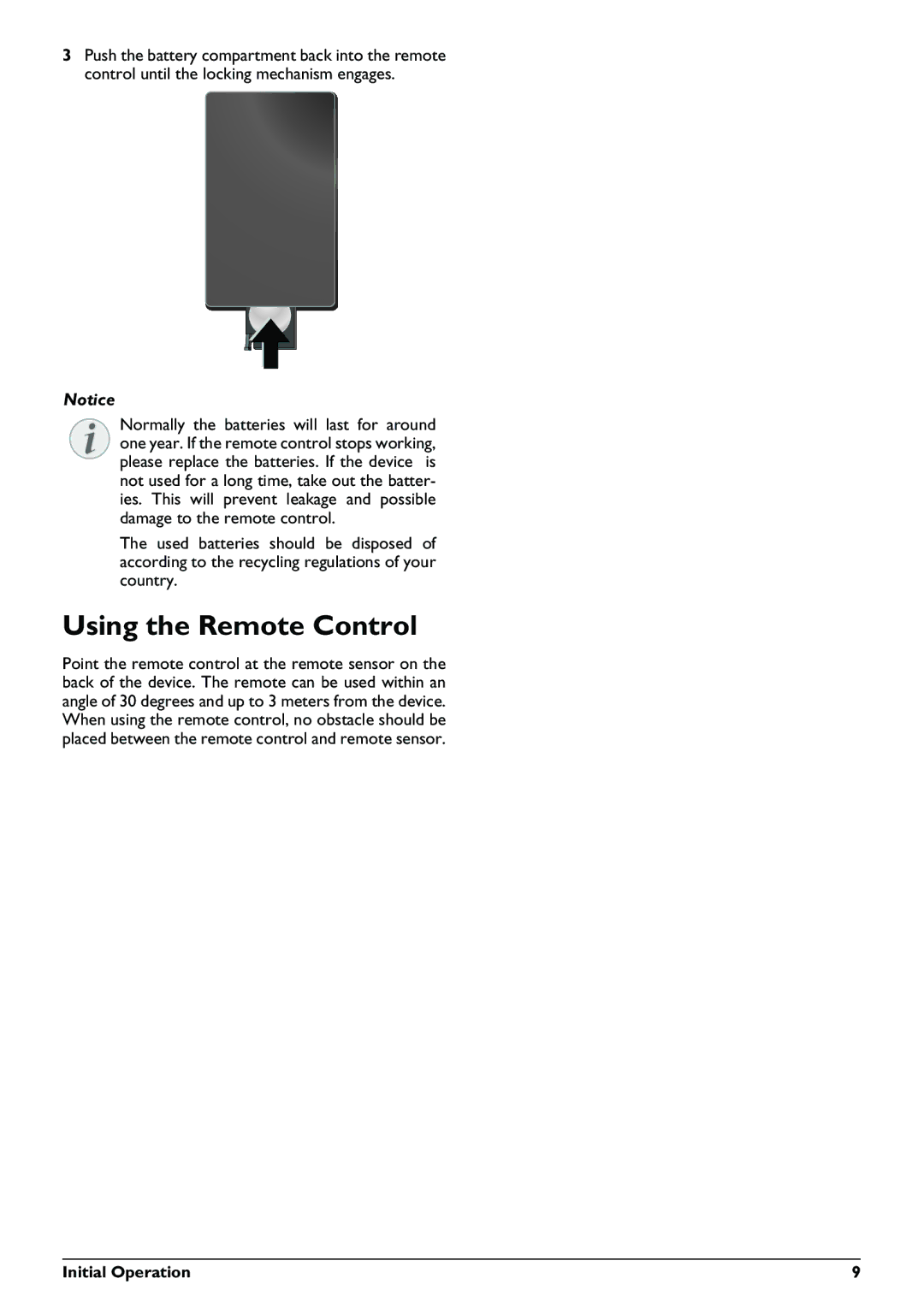 Philips PPX1430 user manual Using the Remote Control, Initial Operation 