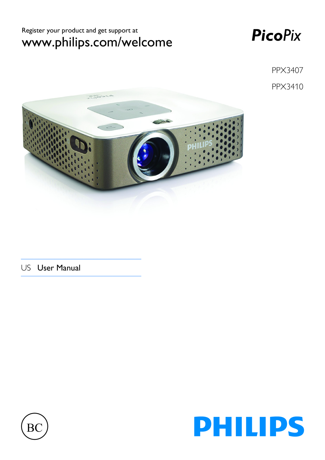 Philips user manual PPX3407 PPX3410 US User Manual, Register your product and get support at 