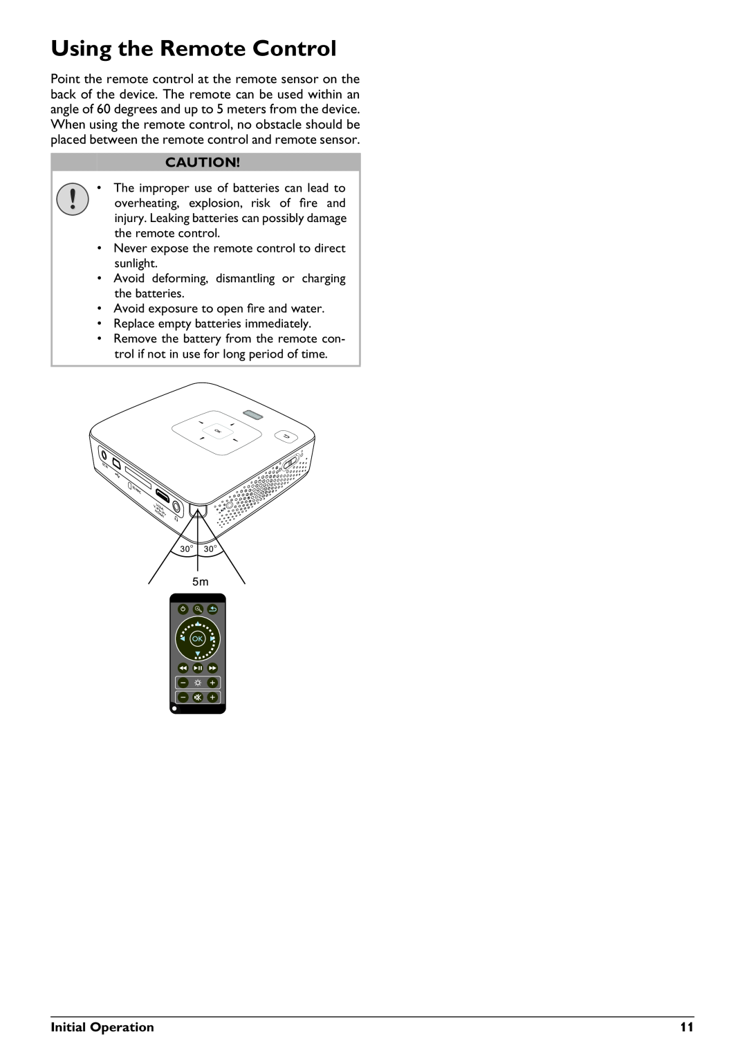 Philips PPX3410, PPX3407 user manual Using the Remote Control, Initial Operation 