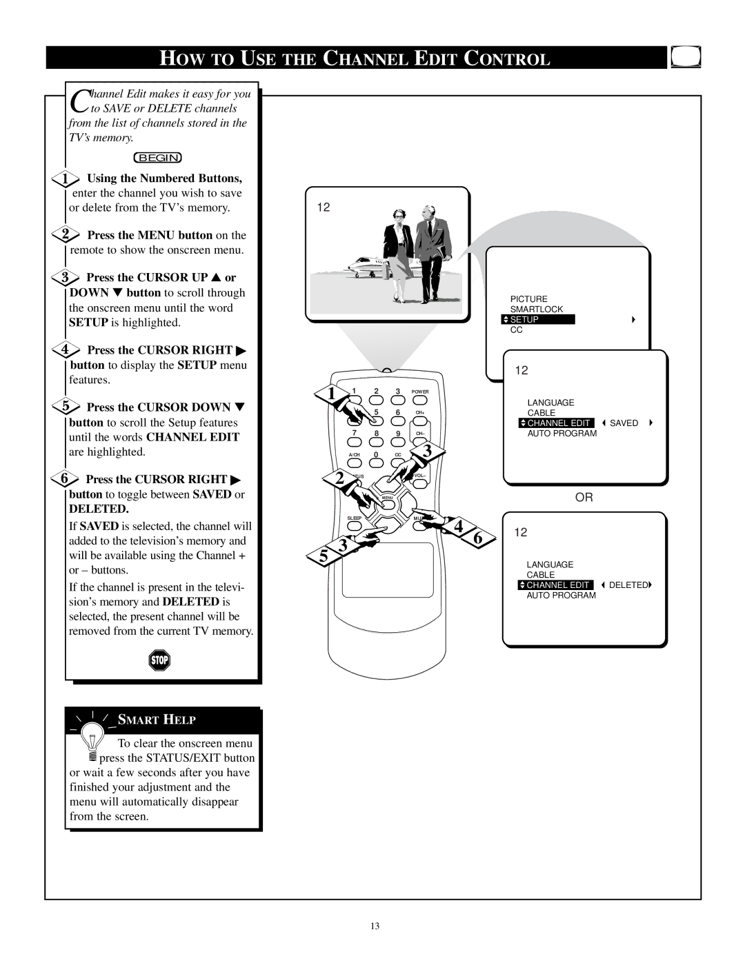 Philips PR 1906C manual HOW to USE the Channel Edit Control 