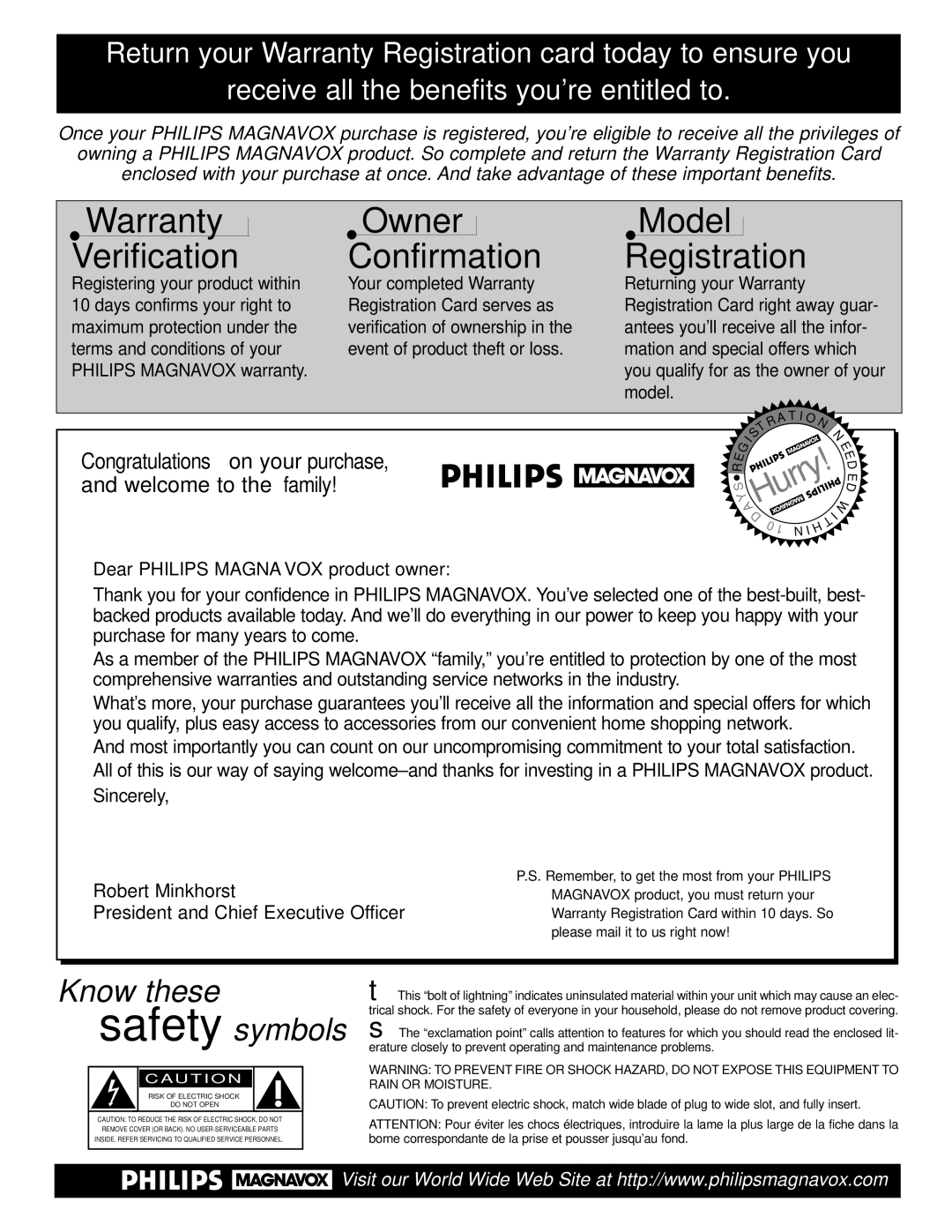 Philips PR 1906C manual Warranty Verification 