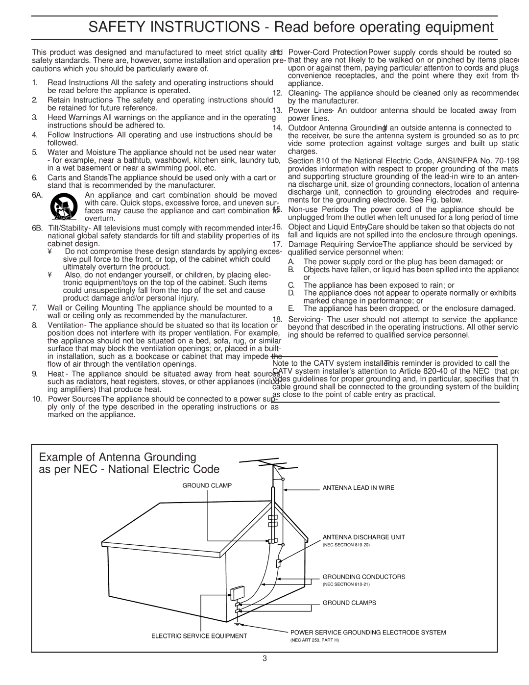 Philips PR1305C1 manual Safety Instructions Read before operating equipment 