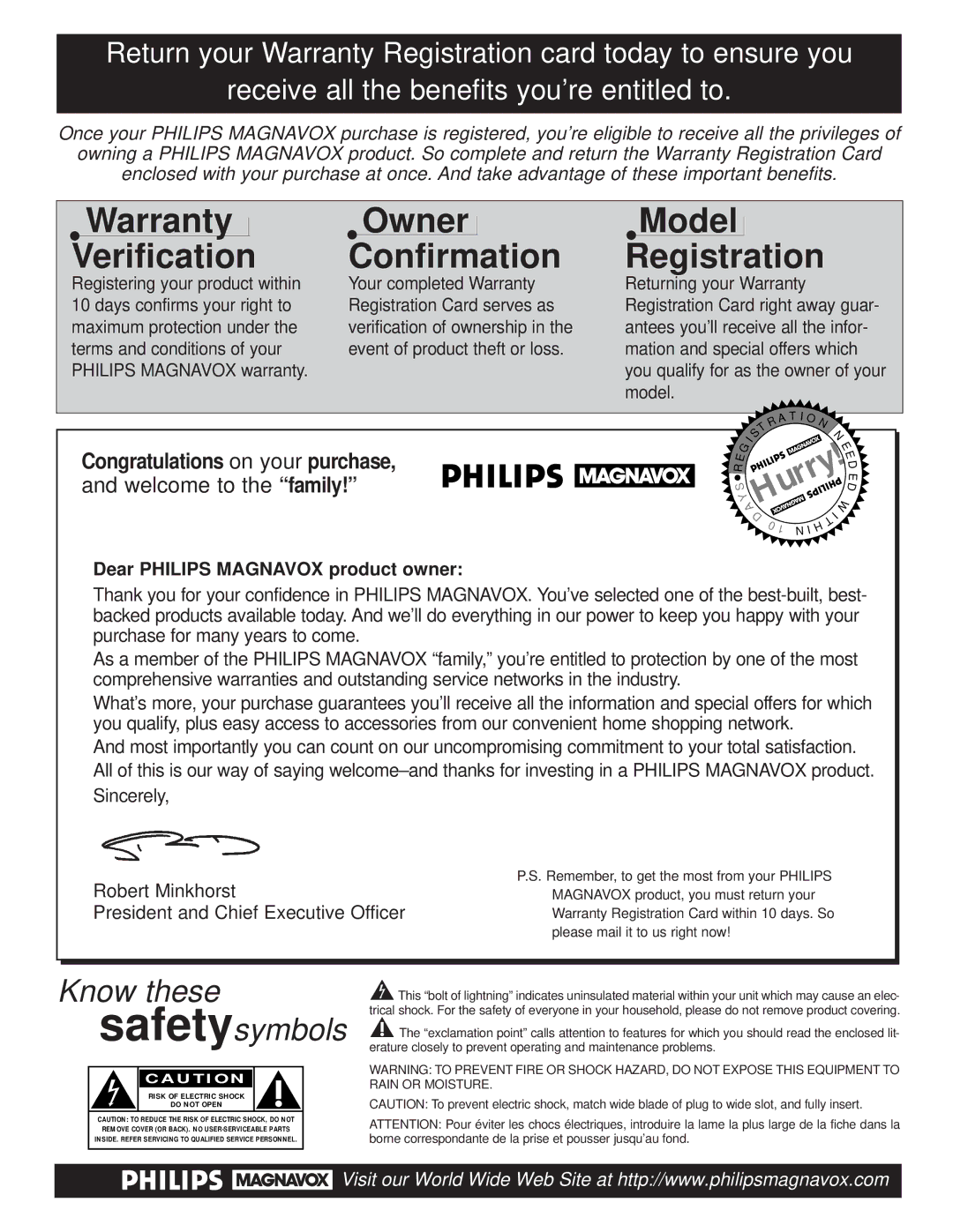 Philips PR1306C1 manual Warranty Verification 