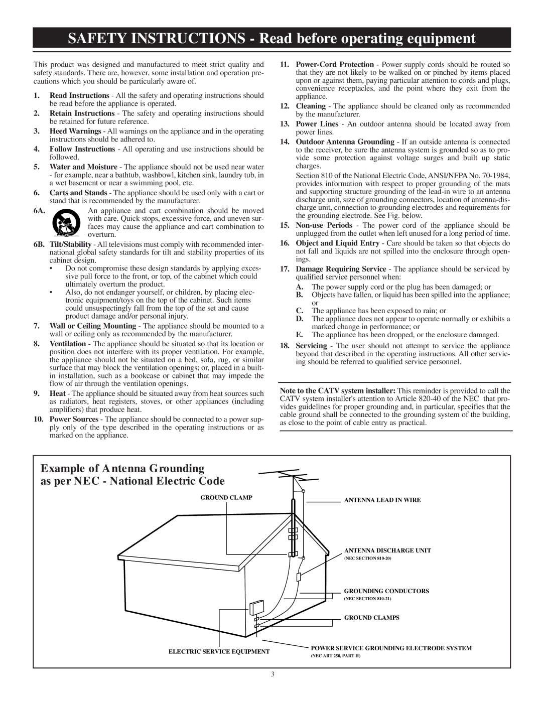 Philips PR1306C1 manual Safety Instructions Read before operating equipment 