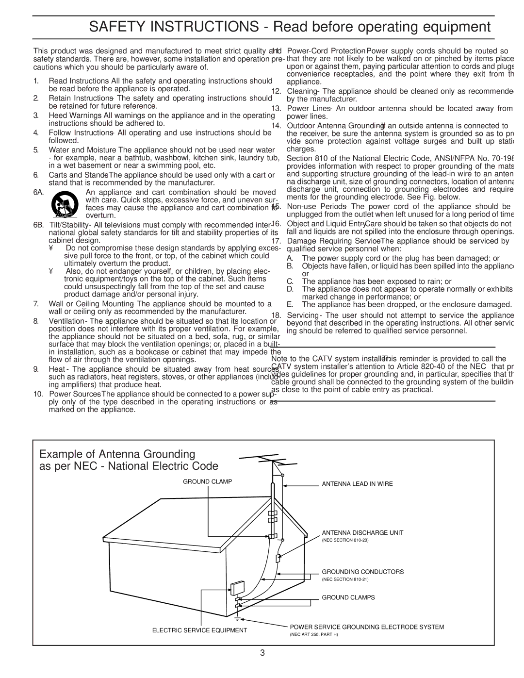 Philips PR1319C1 manual Safety Instructions Read before operating equipment 