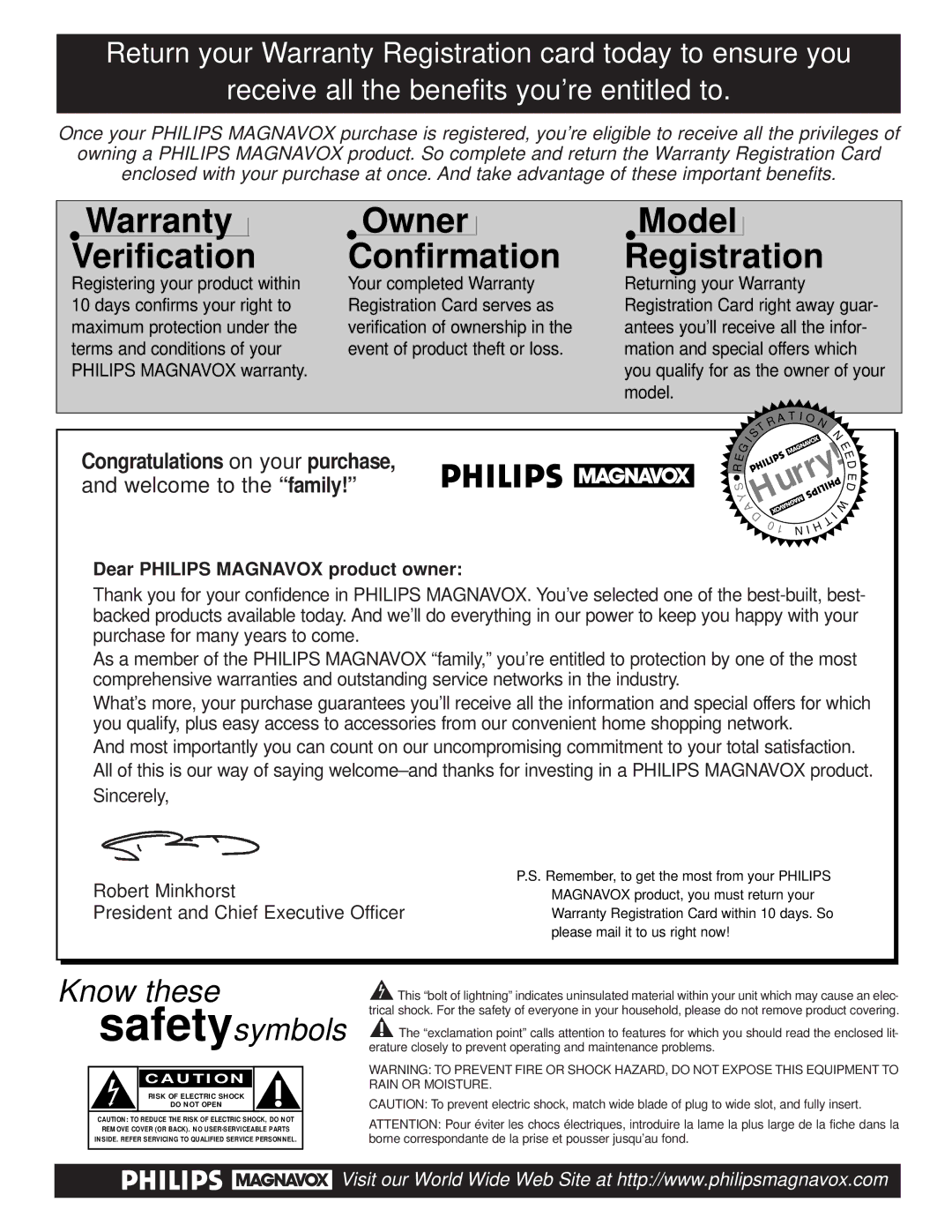 Philips PR1392X1 manual Warranty Verification 