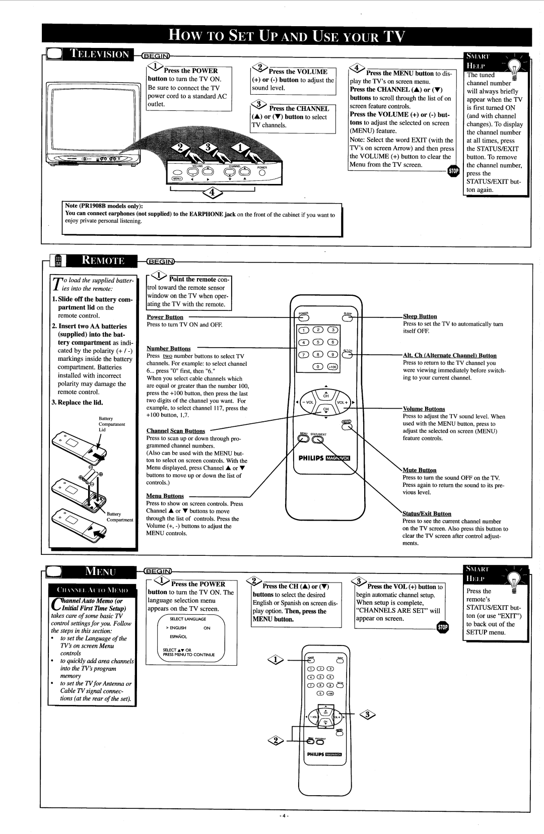 Philips PR1905X, PR1908B manual 