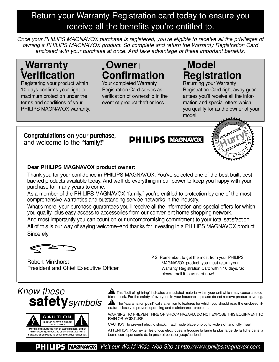 Philips PR1921C1 manual Warranty Verification 