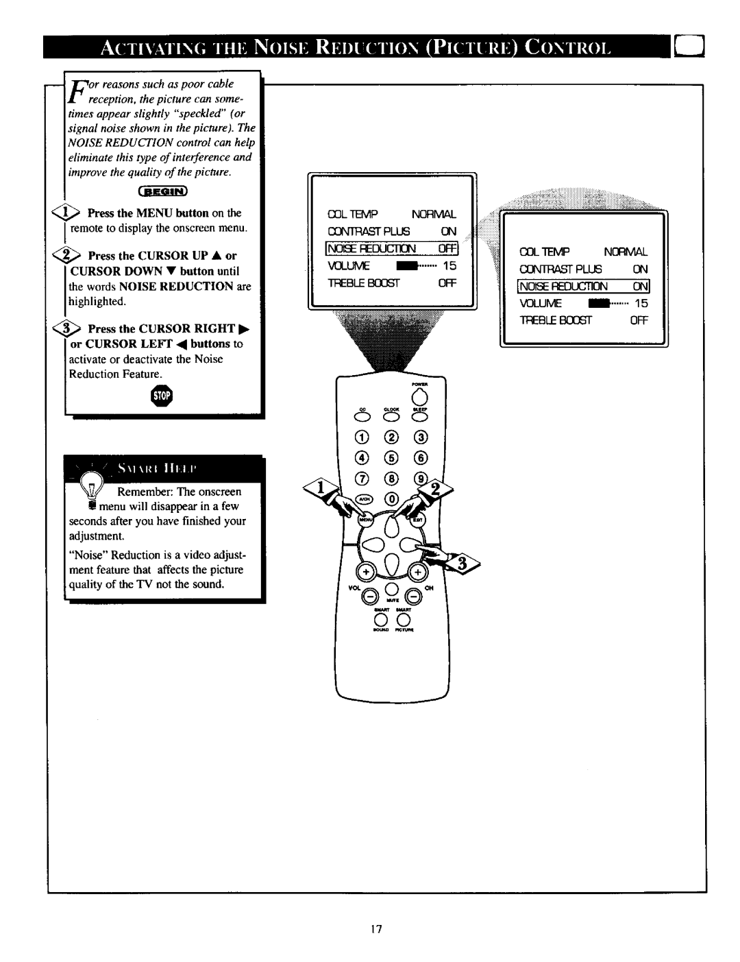 Philips PRI39IXI manual Volume OFF 